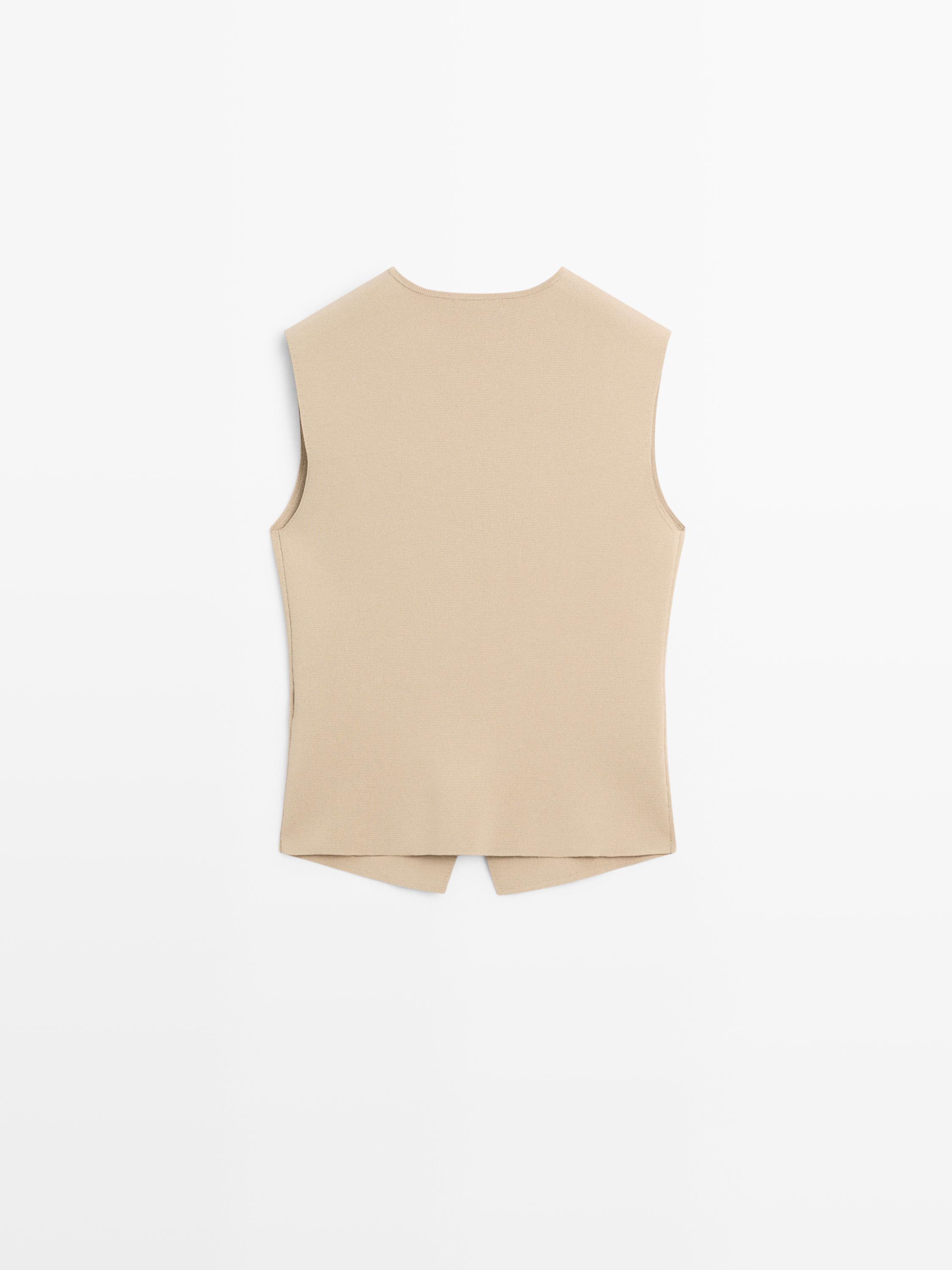 Knit waistcoat with button details
